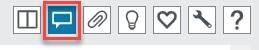 Screen Shot of icon toolbar in employee portal showing quote bubble icon is blue. 