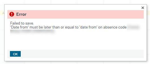 Screenshot of date-from error