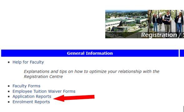 Application and Enrolment Reports Link