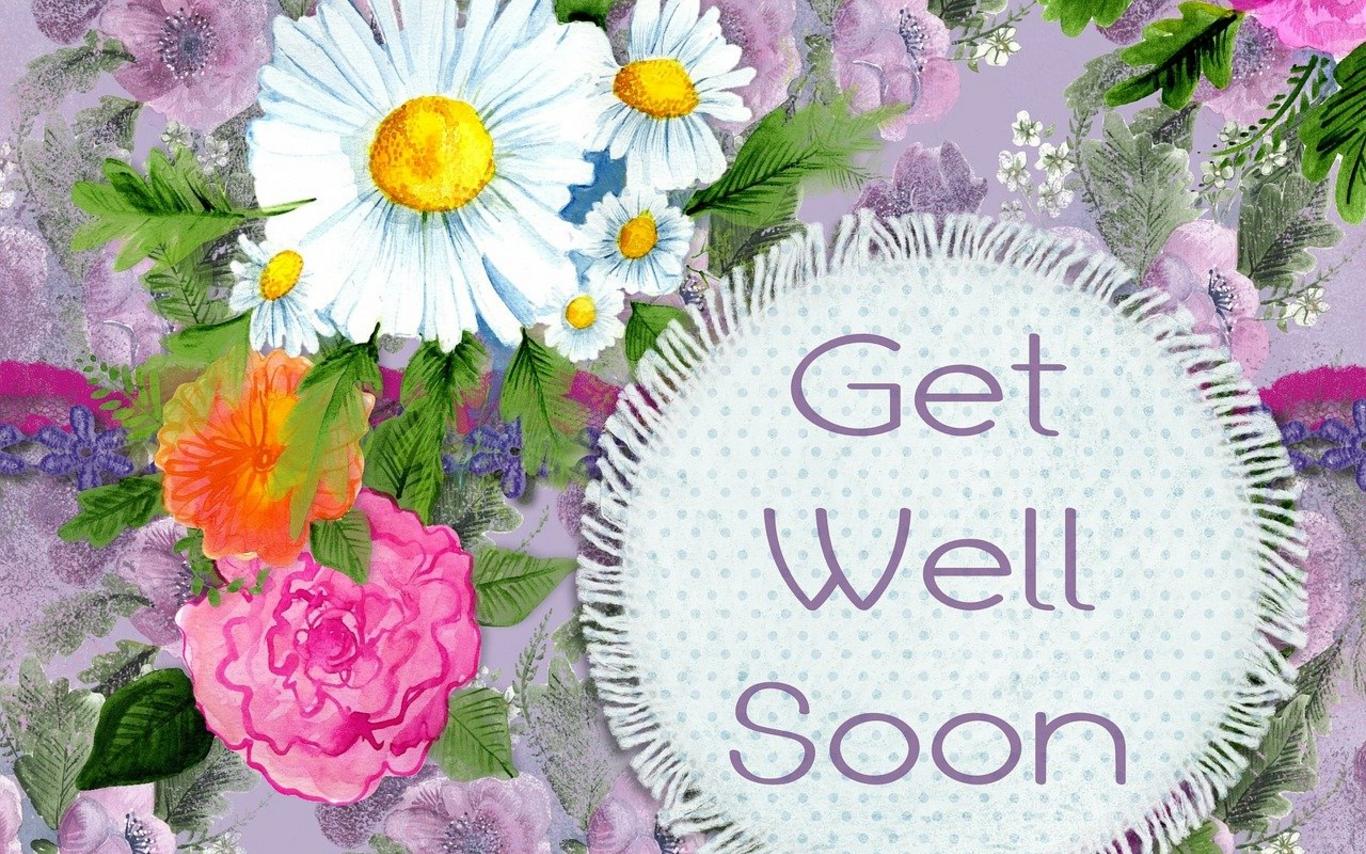 Get well sign with flowers